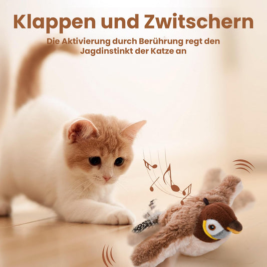 🟩Letzter Tag 49% RABATT - 🐾Interaktives zwitscherndes Vogelspielzeug für Katzen