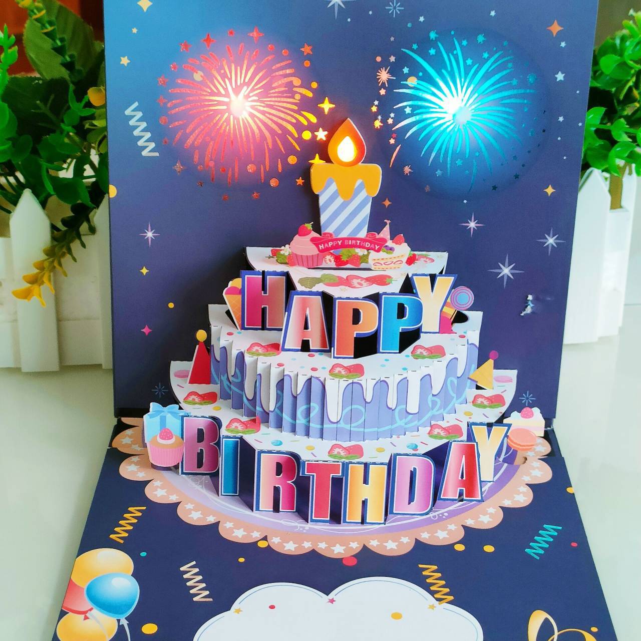 LIGHTS & SOUND Pop up Happy Birthday Card Set🎈