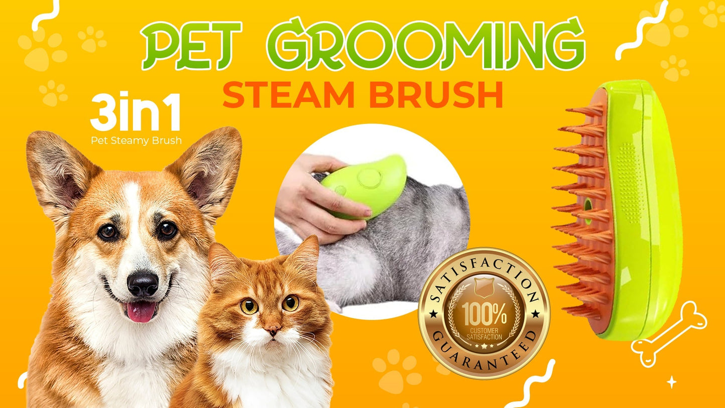 Pet Grooming Steam Brush